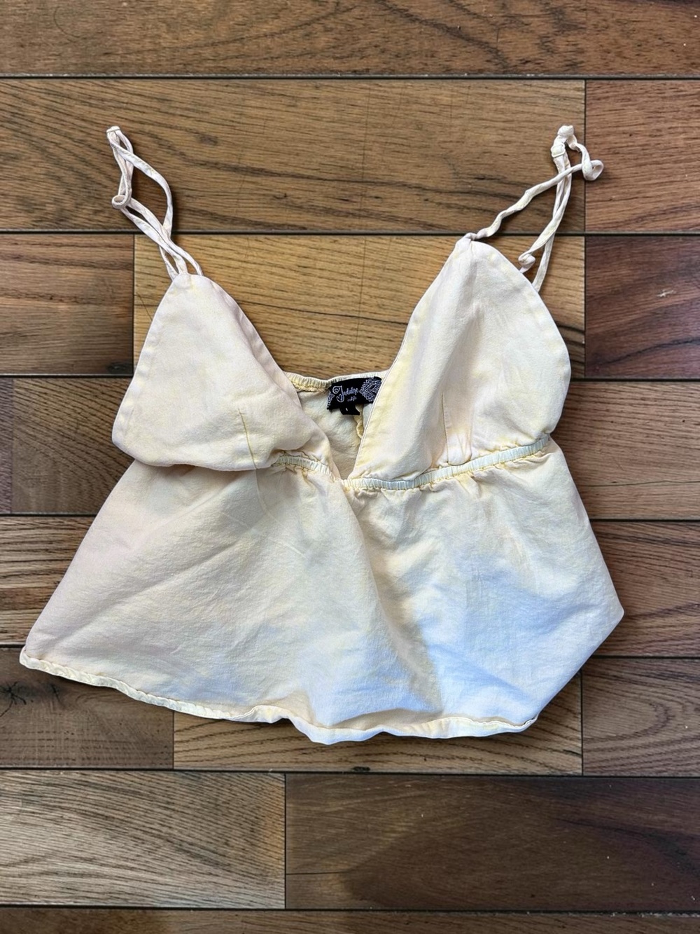 Indulge InStyle Women’s Butter Yellow Babydoll Cami Tank Top Size Large